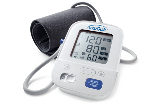 Blood Pressure Monitor medical device with AccuQuik logo. Blood Pressure Monitor medical device with AccuQuik logo.