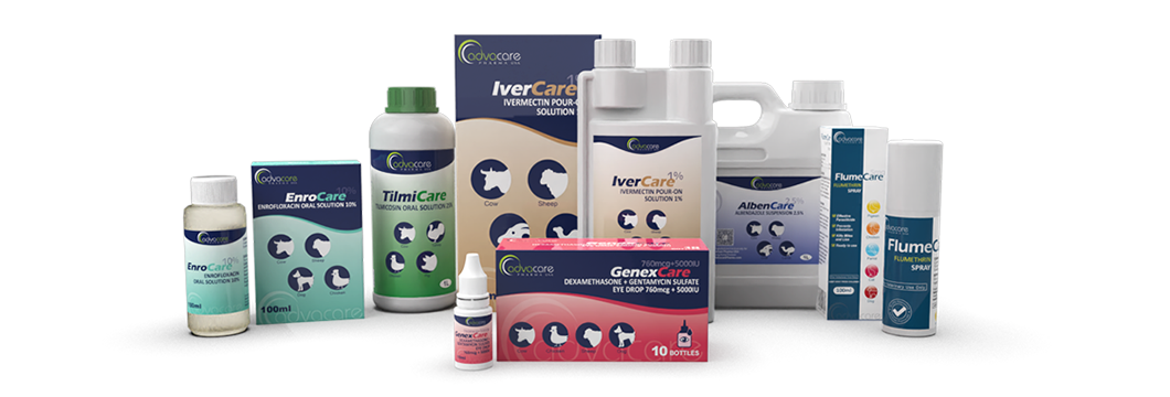 AdvaCare veterinary solutions and suspensions for farm animals and livestock.