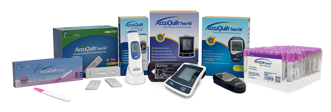 Compilation of boxes containing diagnostic detection devices.