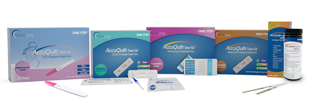 Rapid test kits and supplies for quick diagnosis.