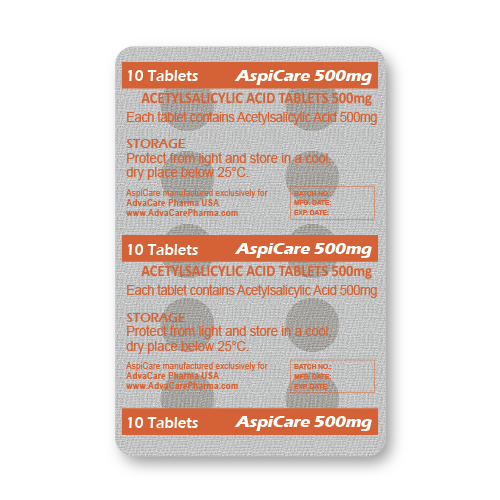 Comprimés d'Acide Acétylsalicylique (blister de 10 comprimés)