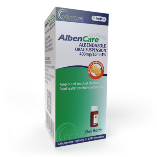 Suspension buvable d'albendazole à usage humain (boîte de 1 flacon)