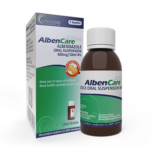 Suspension buvable d'albendazole à usage humain (1 boîte et 1 flacon)