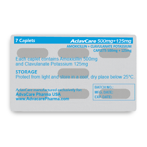 Amoxicillin + Clavulanate Potassium Tablets (blister of 7 tablets)