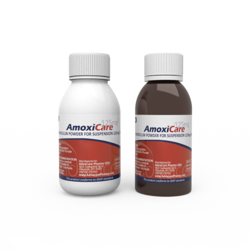 Amoxicillin for Oral Suspension (1 white plastic bottle and 1 amber plastic bottle)