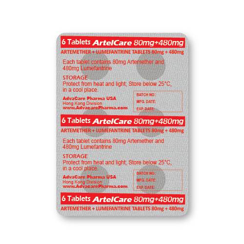 Artemether + Lumefantrine Tablets (blister of 6 tablets)