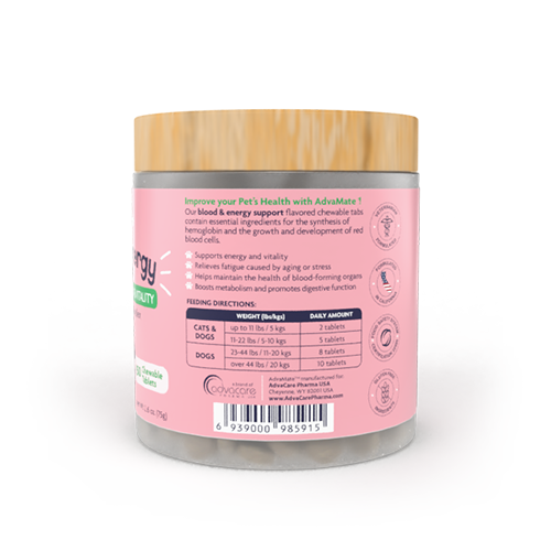 Blood & Energy Chewable Tablets (bottle ingredients)