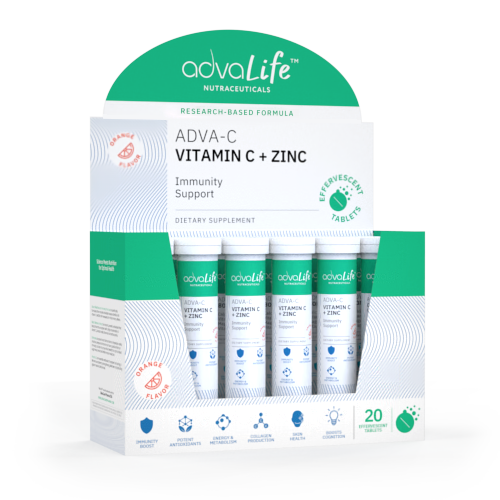 Comprimidos Efervescentes de Vitamina C + Zinc (caja de 12 tubos)