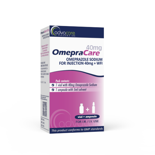 Omeprazol con Agua para Inyección (caja de 1 frasco y 1 ampolla de WFI)