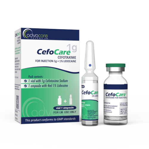 Cefotaxima Sódica para Inyección (1 caja, 1 frasco y 1 ampolla de lidocaína)