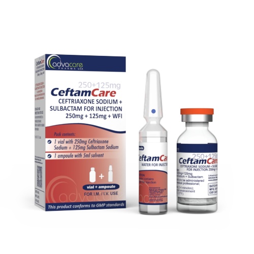 Ceftriaxone + Sulbactam pour Injection (1 boîte, 1 flacon et 1 ampoule WFI)