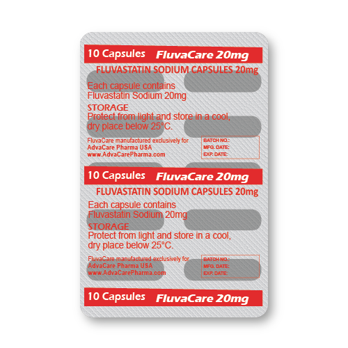 Fluvastatin Sodium Capsules (blister of 10 capsules)