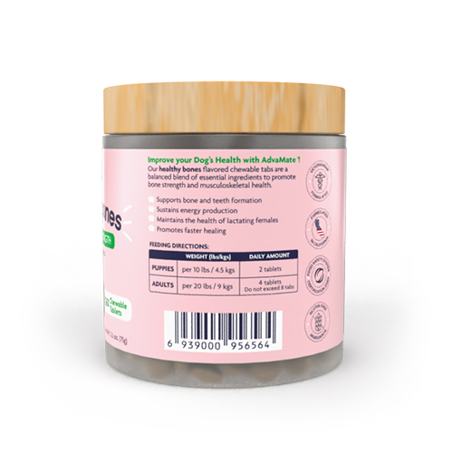 Comprimidos Masticables para Huesos Saludables (ingredientes de la botella)