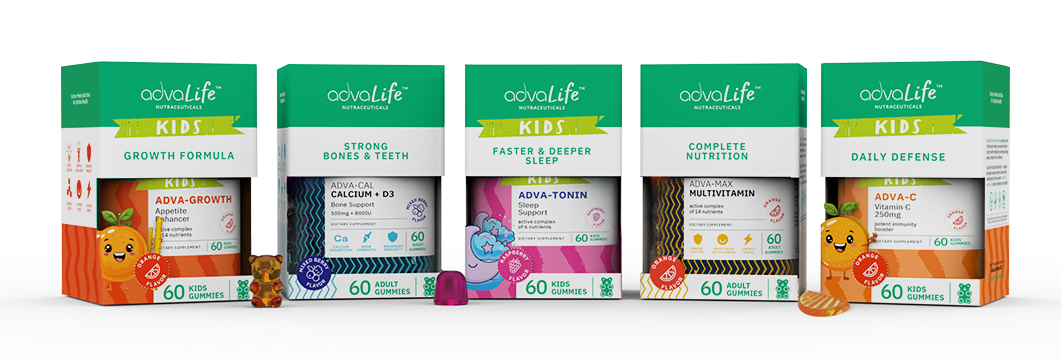 Complementos masticables de gominolas vitamínicas en diferentes sabores.