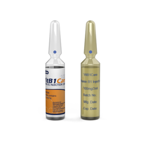 Vitamin B1 Injection (Thiamine HCl) (1 ampoule ceramic printing and 1 ampoule labelling)