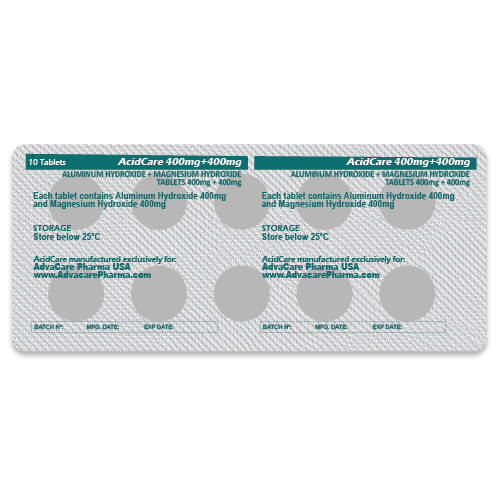 Comprimés d'Hydroxyde d'Aluminium + d'Hydroxyde de Magnésium (blister de 10 comprimés)