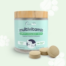 Tabletas masticables multivitamínicas para perros y gatos, complejo de vitaminas y minerales esenciales.