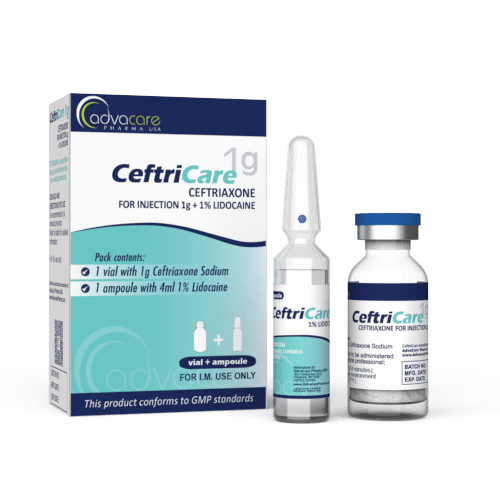 Ceftriaxona Sódica para Inyección (1 caja, 1 frasco y 1 ampolla de lidocaína)