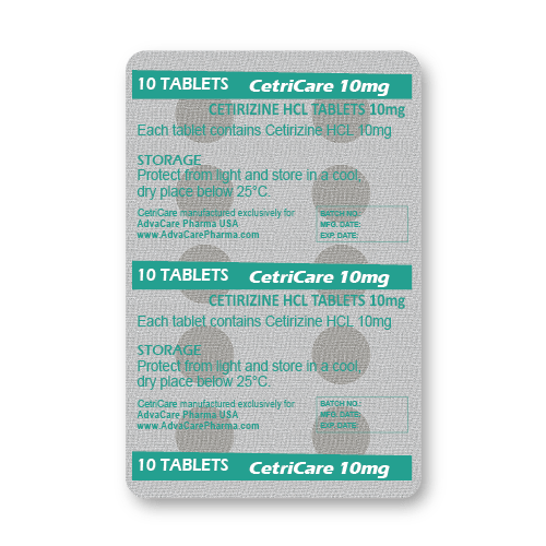 Cetirizine HCl Tablets (blister of 10 tablets)