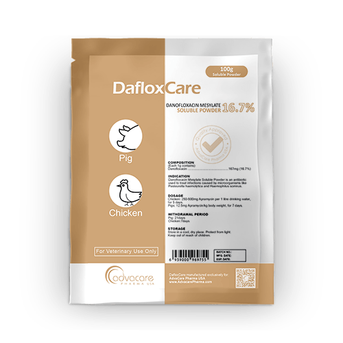 Polvo Soluble de Mesilato de Danofloxacino (1 bolsa)