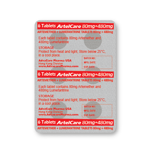 Artemether + Lumefantrine Tablets (blister of 6 tablets)