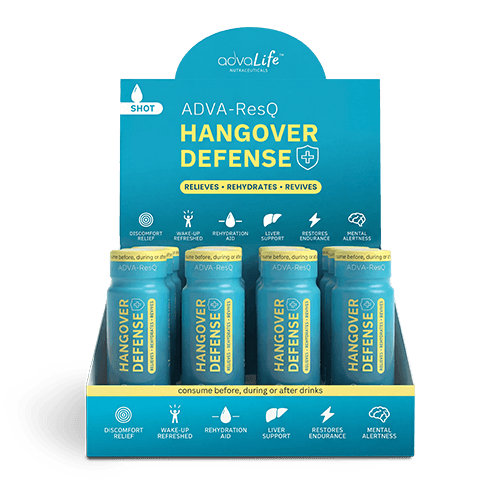 Bebida Antiresaca (AdvaLife Adva-ResQ paquete a granel de 12 unidades. Mezcla de alta potencia de DHM y NAC para una rápida hidratación y recuperación.)