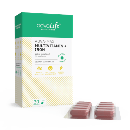 Capsules de Multivitamines + Fer (1 boîte et 1 blister)