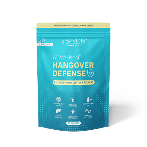 Suplemento para la Resaca (AdvaLife Adva-ResQ bolsa resellable a granel. DHM, Fórmula de NAC y Taurina para el mantenimiento de la salud hepática.)