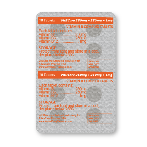 Comprimés de Complexe de Vitamine B (blister de 10 comprimés)