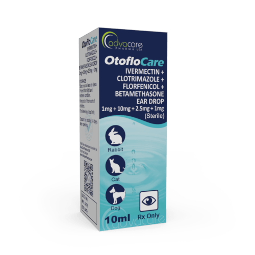 Gouttes Auriculaires d'Ivermectine + Clotrimazole + Florfenicol + Bétaméthasone (boîte de 1 bouteille)