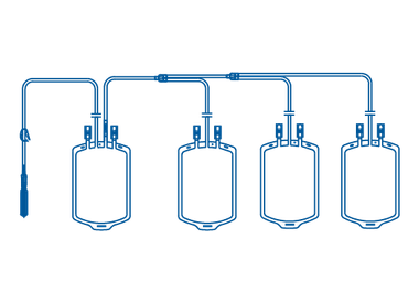 Poche de sang pour transfusion quadruple