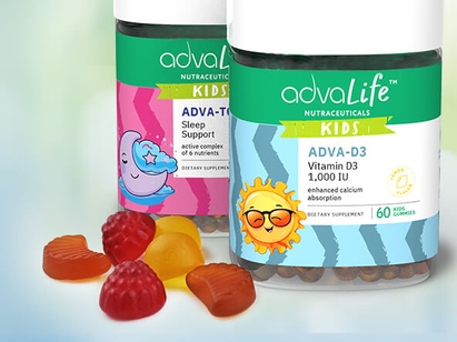 Chewable gummy supplements available in a variety of flavors.