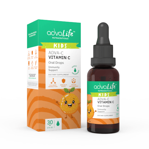 Gouttes de vitamine C pour enfants (1 boîte et 1 bouteille)