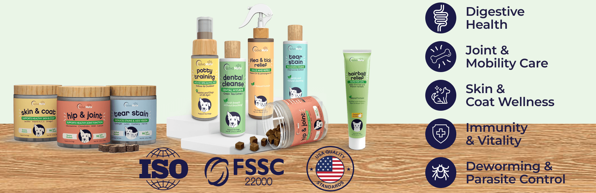 AdvaMate USA Grade Premium Supplements with ISO and FSSC 22000 certification