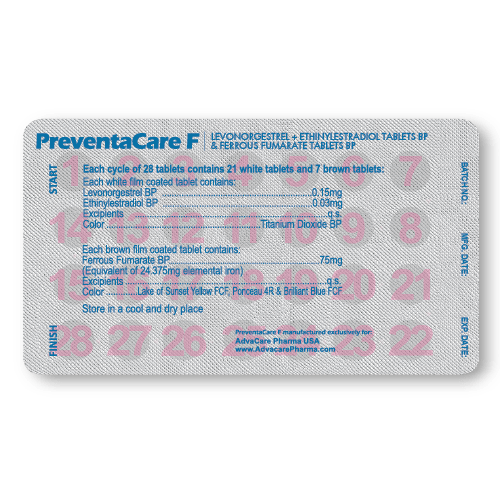 Comprimidos de Levonorgestrel + Etinilestradiol (blíster de 28 comprimidos)