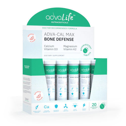 Comprimés Effervescents Calcium + Magnésium + Vitamine D3 (boîte de 12 tubes)