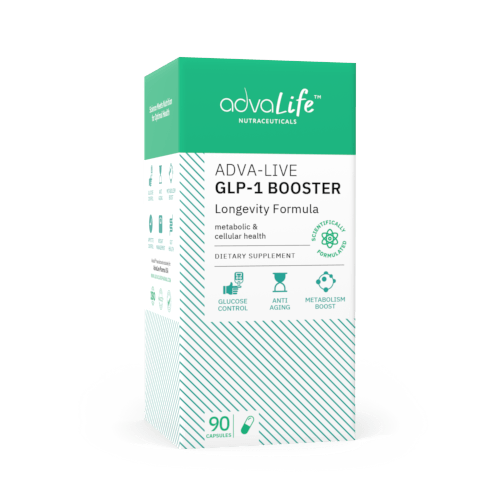Supplément Booster GLP-1 pour la Longévité (boîte de bouteilles)