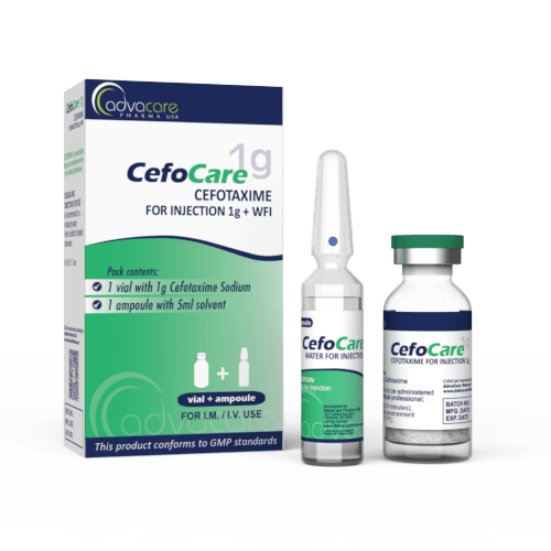 Cefotaxime Sodique pour Injection (1 boîte, 1 flacon et 1 ampoule WFI)