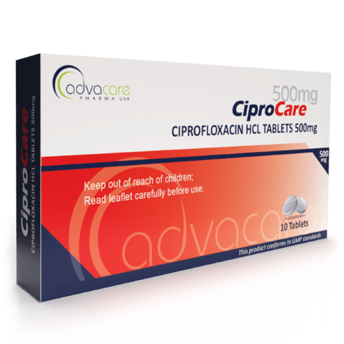 Comprimés de ciprofloxacine HCl (boîte de 10 comprimés)