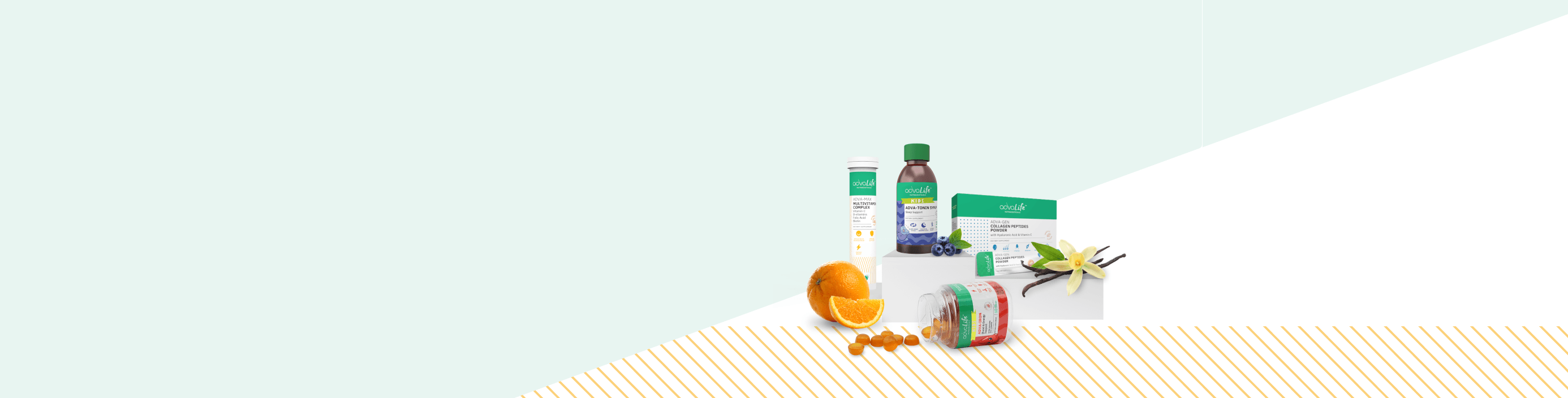 Range of better tasting AdvaLife Supplements.