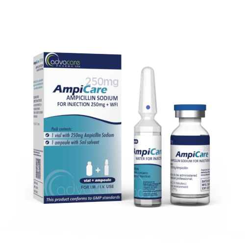 Ampiicilline Sodique pour Injection (1 boîte, 1 flacon et 1 ampoule WFI)