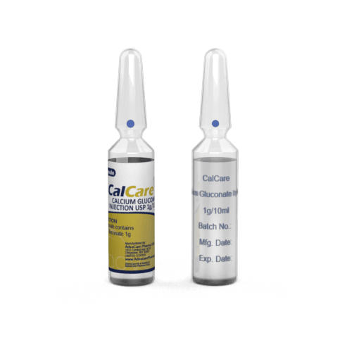 Calcium Gluconate Injection (1 ampoule ceramic printing and 1 ampoule labelling)