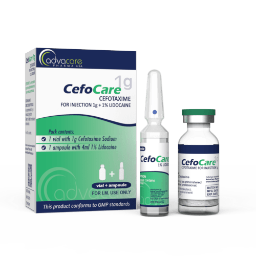 Cefotaxime Sodique pour Injection (1 boîte, 1 flacon et 1 ampoule de lidocaïne)