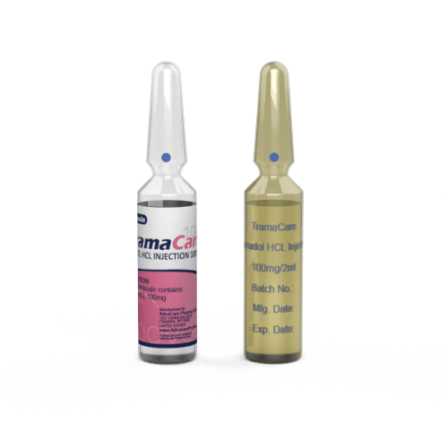 Tramadol Injection (1 ampoule ceramic printing and 1 ampoule labelling)