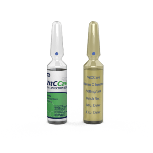 Vitamin C Injection (1 ampoule ceramic printing and 1 ampoule labelling)