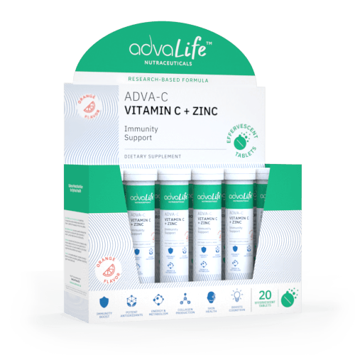 Comprimidos Efervescentes de Vitamina C + Zinc (caja de 12 tubos)