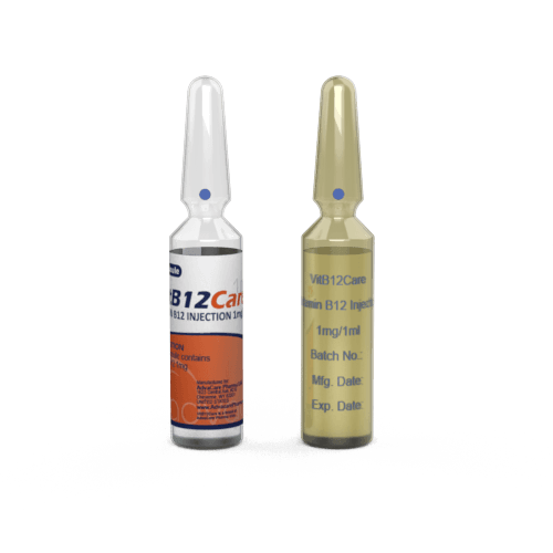 Vitamin B12 Injection (1 ampoule ceramic printing and 1 ampoule labelling)