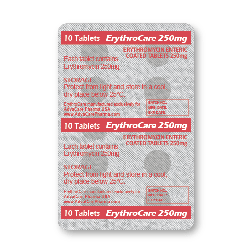 Comprimidos Recubiertos de Eritromicina (blíster de 10 comprimidos)