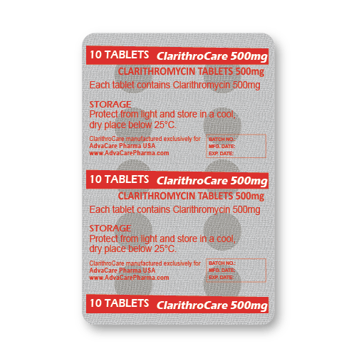 Comprimidos de Claritromicina (blíster de 10 comprimidos)