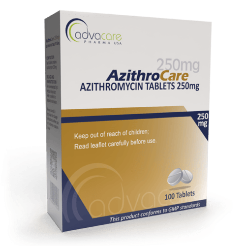 AdvaCare Pharma Azithromycin 100 Tablets box